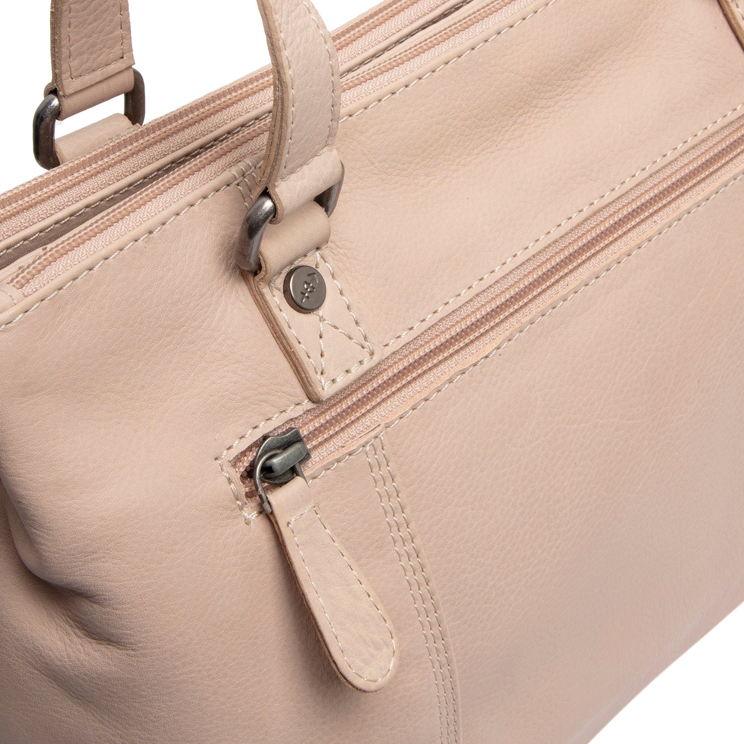 Leder Schultertasche Beige Marvos