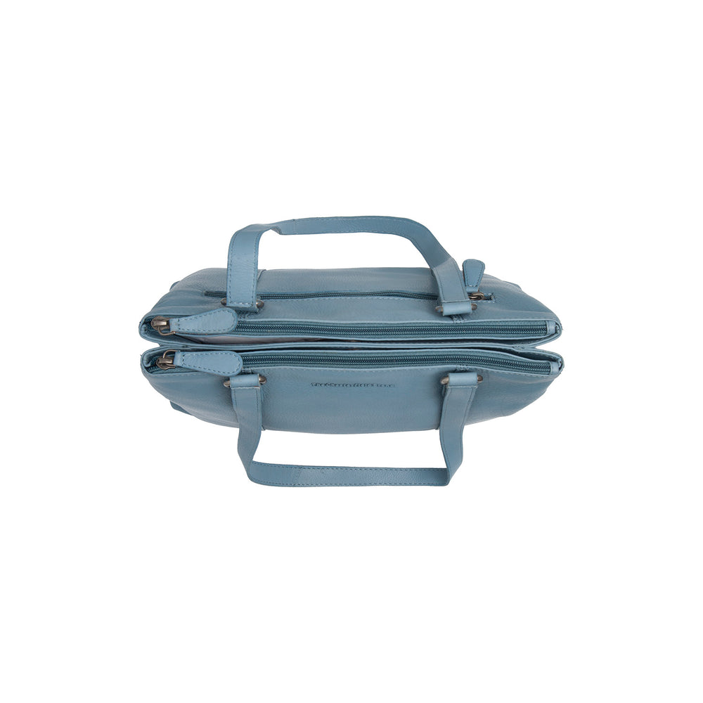 Leather Shoulder Bag Sky Blue Marvos