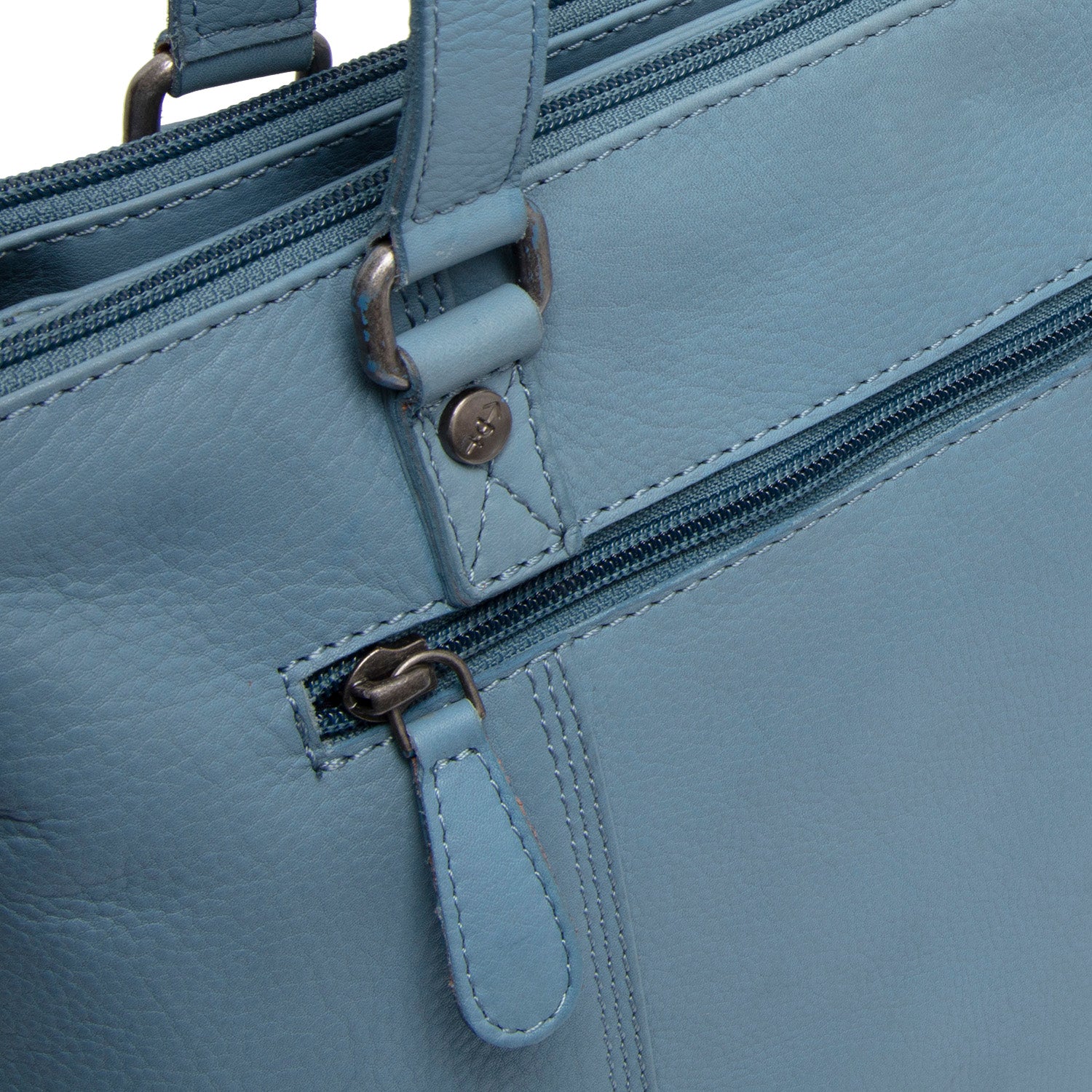Leder Schultertasche Himmelblau Marvos