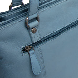 Leren Shoulder Bag Sky Blue Marvos