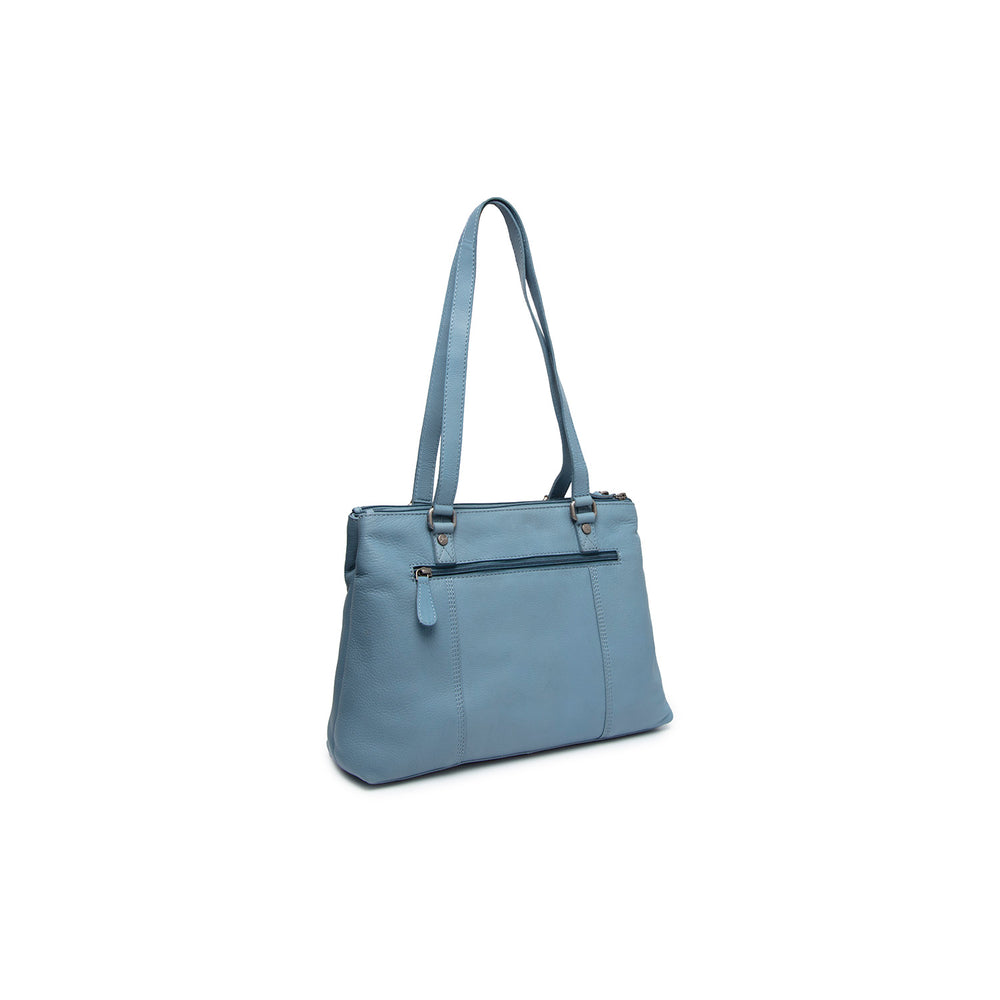 Leather Shoulder Bag Sky Blue Marvos