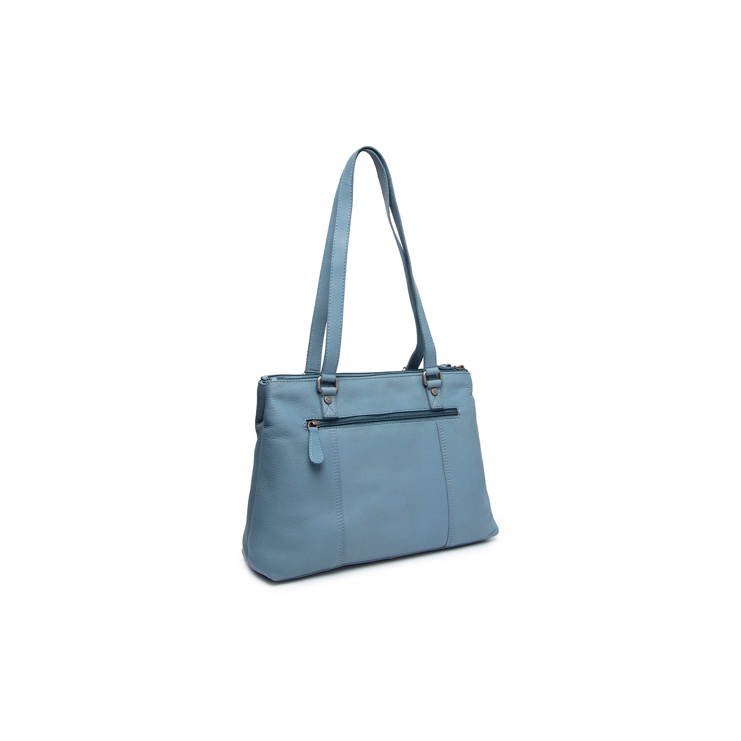 Leder Schultertasche Himmelblau Marvos