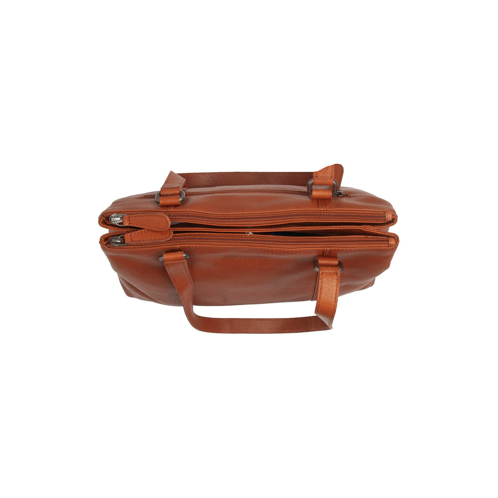 Leather Shoulder Bag Cognac Marvos