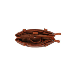 Leren Shoulder Bag Cognac Marvos