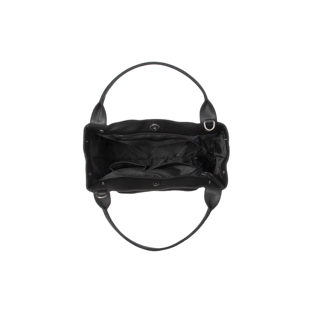 Leather Handbag Black Tenara