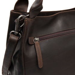 Leather Shoulder Bag Brown Tenara