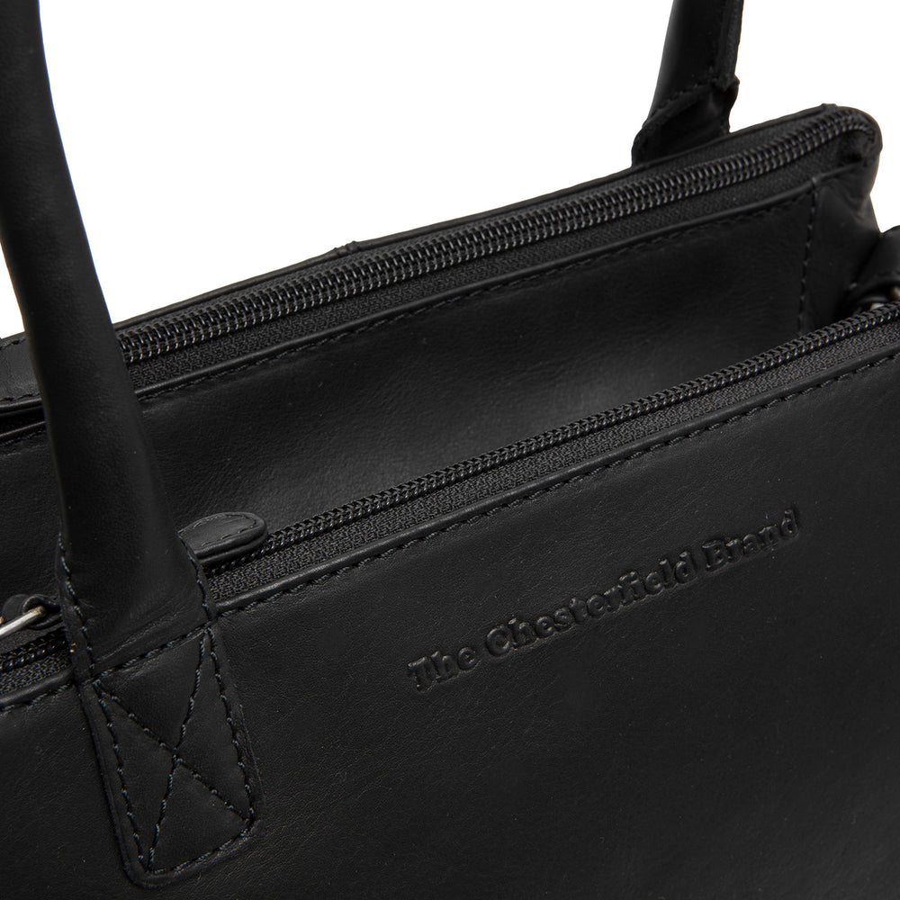 Leather Handbag Black Solvin