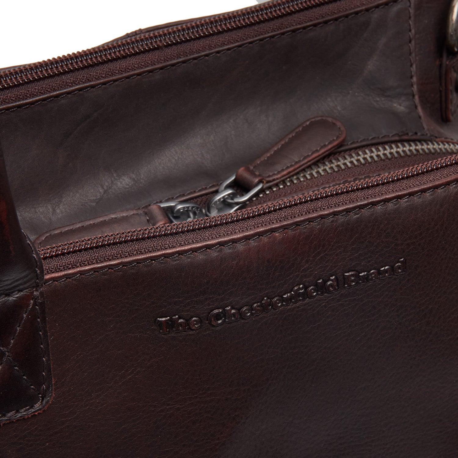 Leather Shoulder Bag Brown Solvin