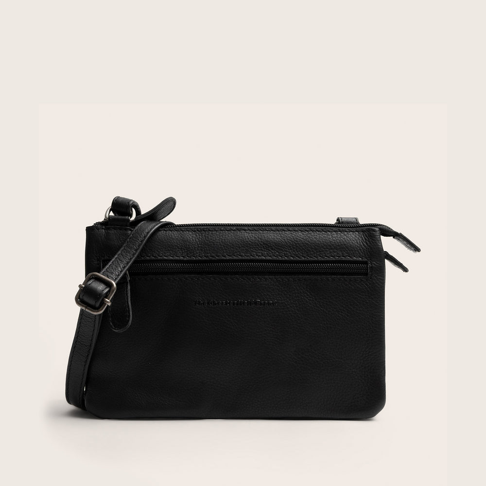 Sac Bandoulière en Cuir Noir Brisa