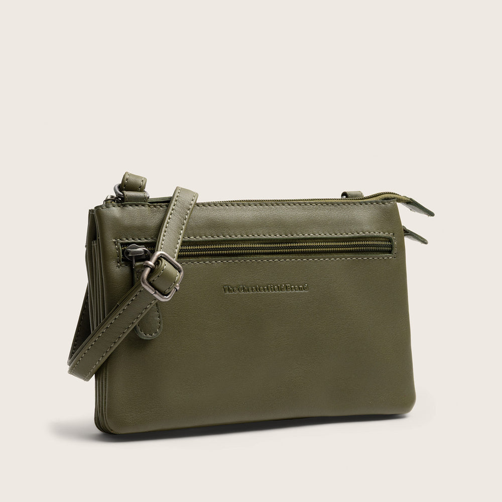 Sac Bandoulière en Cuir Vert Olive Brisa