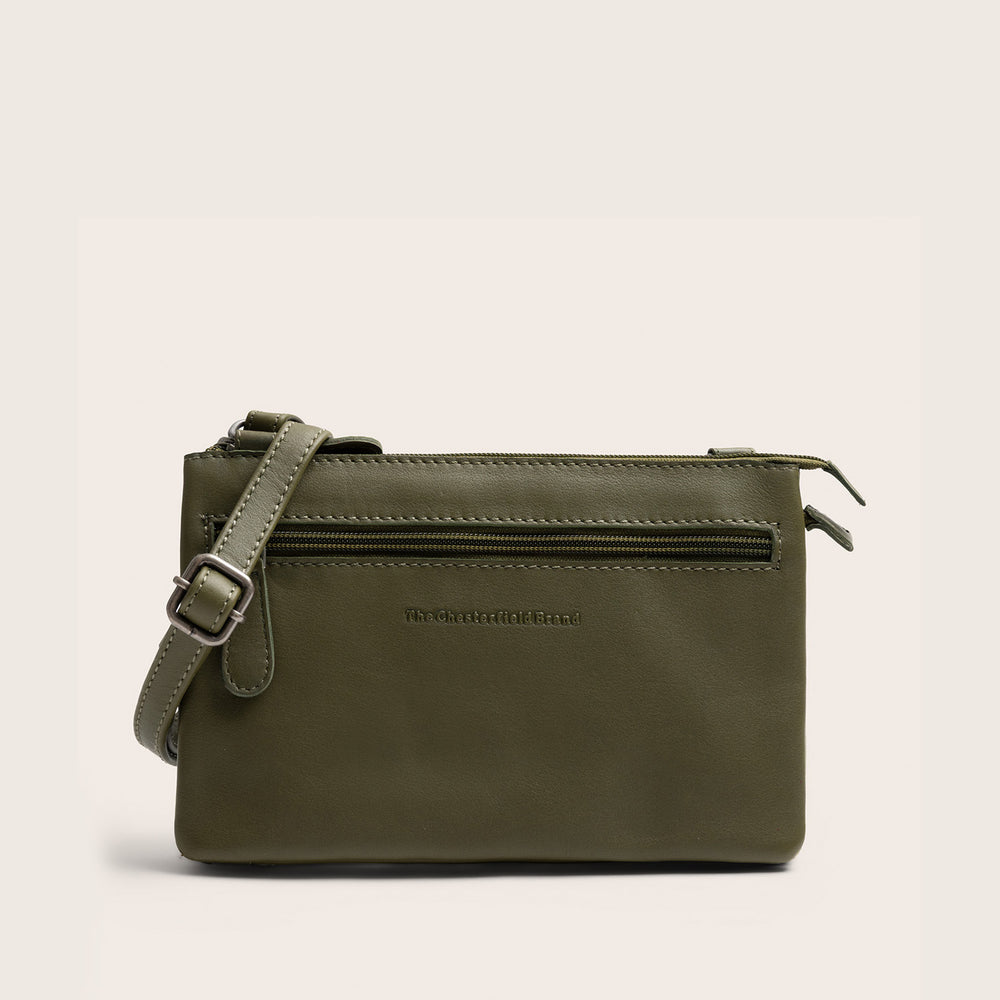 Sac Bandoulière en Cuir Vert Olive Brisa