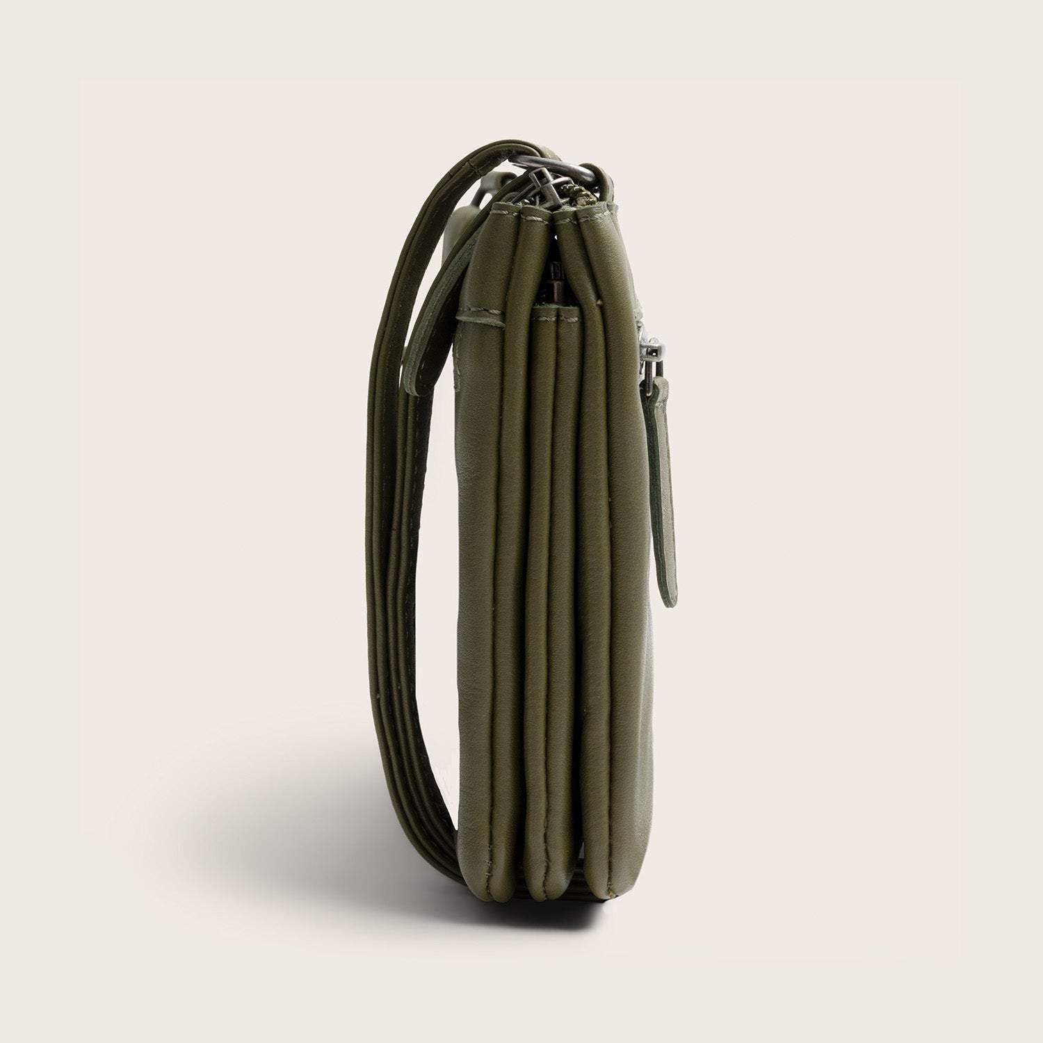 Sac Bandoulière en Cuir Vert Olive Brisa