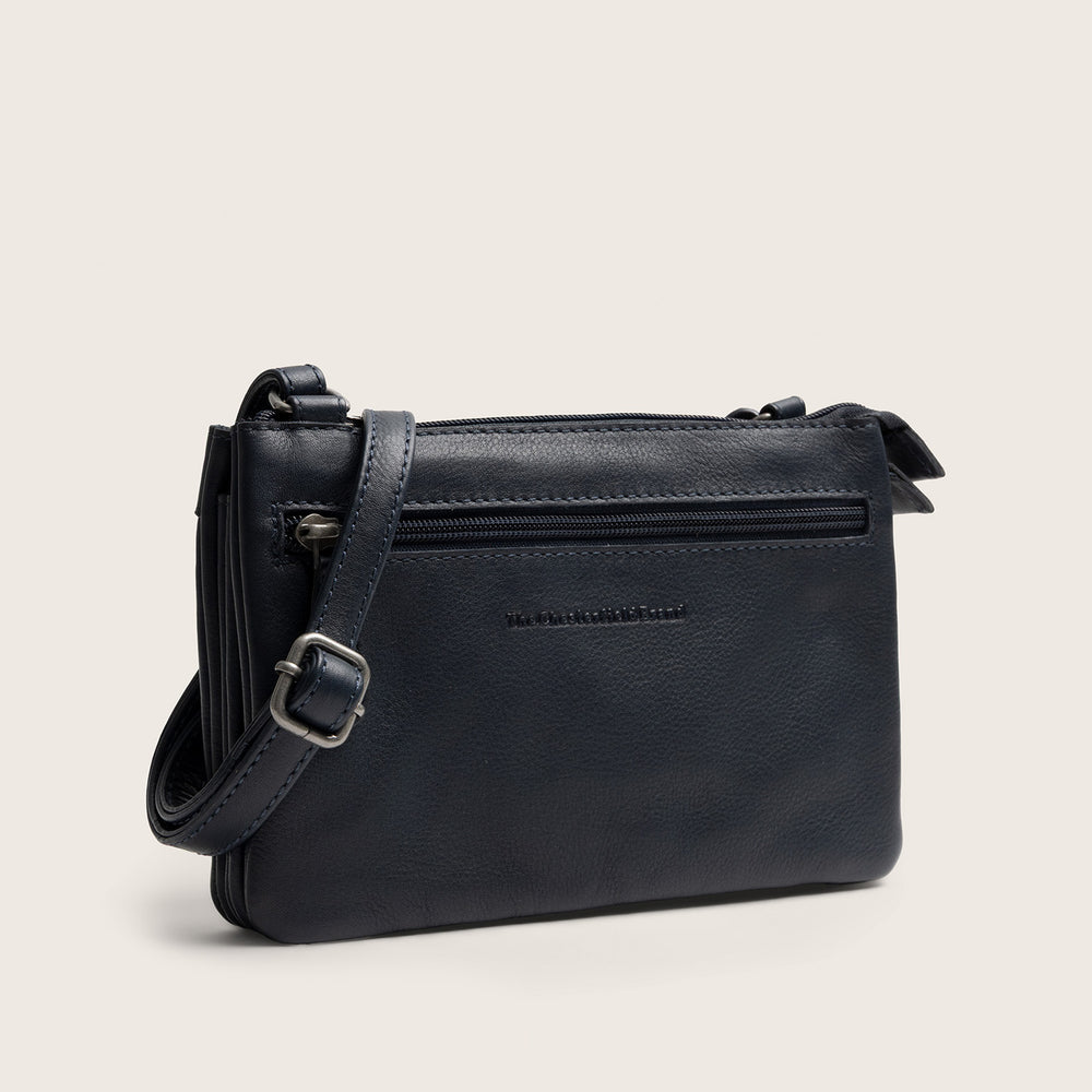 Sac Bandoulière en Cuir Bleu Marine Brisa