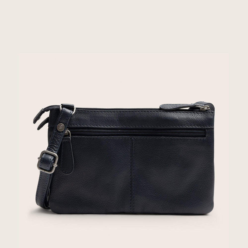 Sac Bandoulière en Cuir Bleu Marine Brisa