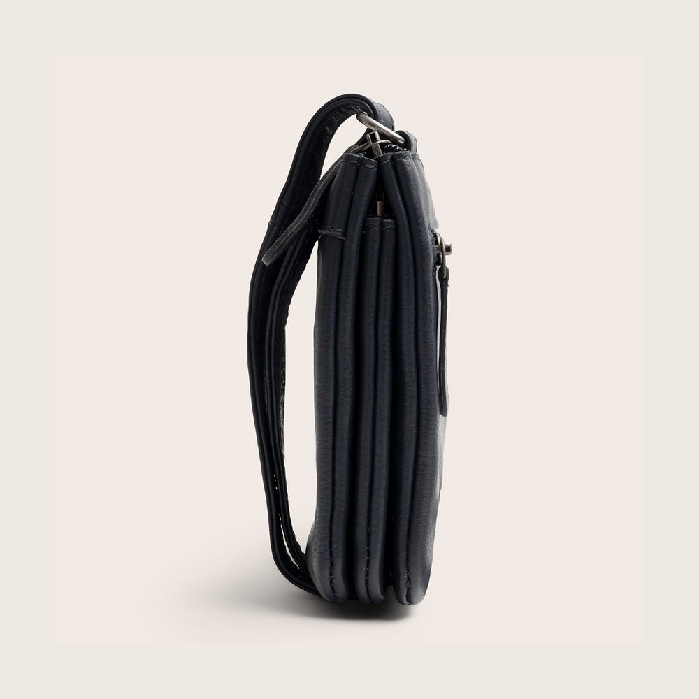Sac Bandoulière en Cuir Bleu Marine Brisa