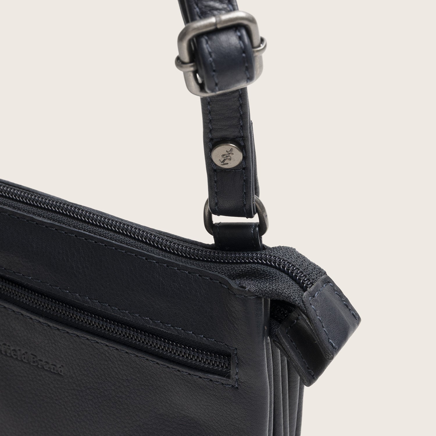 Sac Bandoulière en Cuir Bleu Marine Brisa