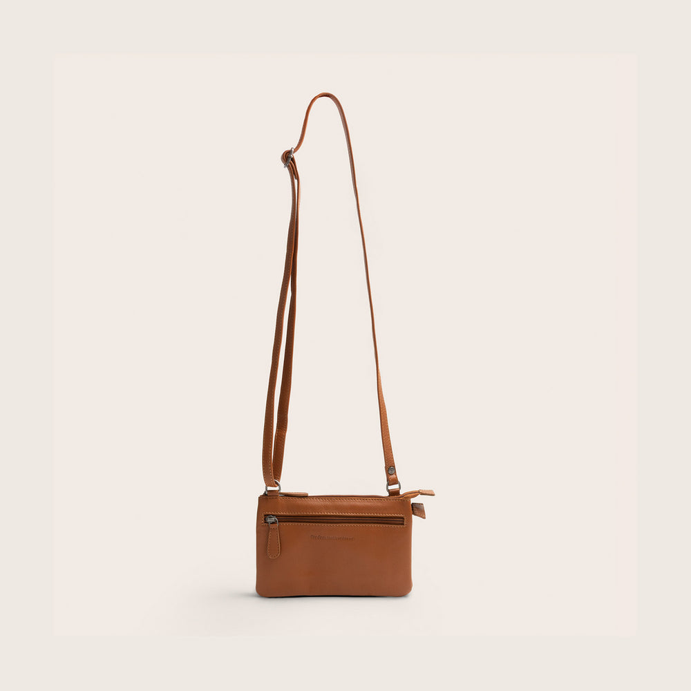 Sac Bandoulière en Cuir Cognac Brisa