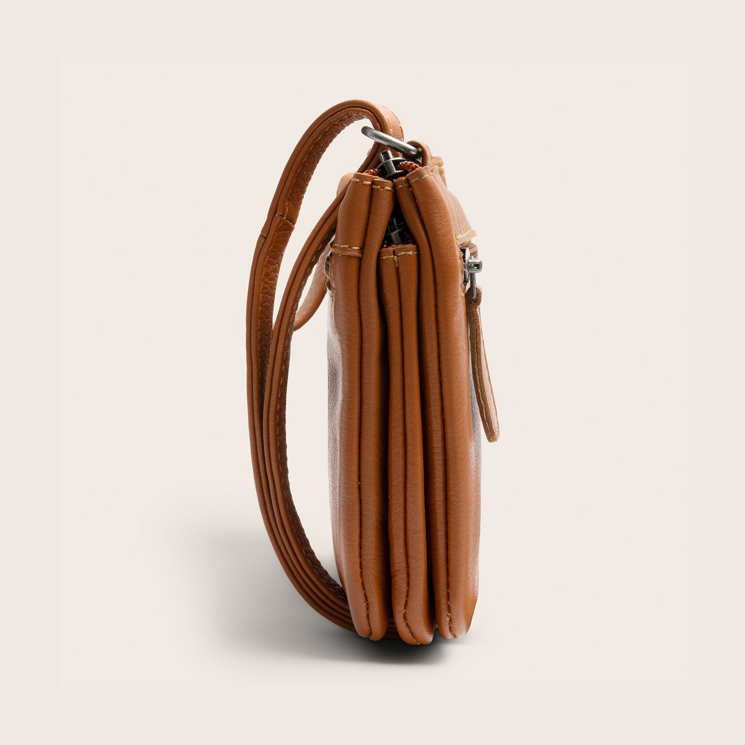 Sac Bandoulière en Cuir Cognac Brisa