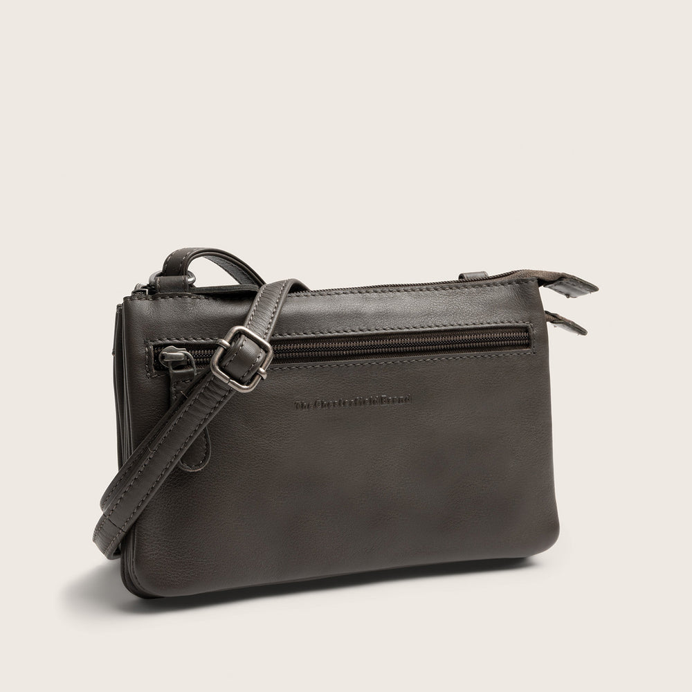 Sac Bandoulière en Cuir Gris Argile Brisa