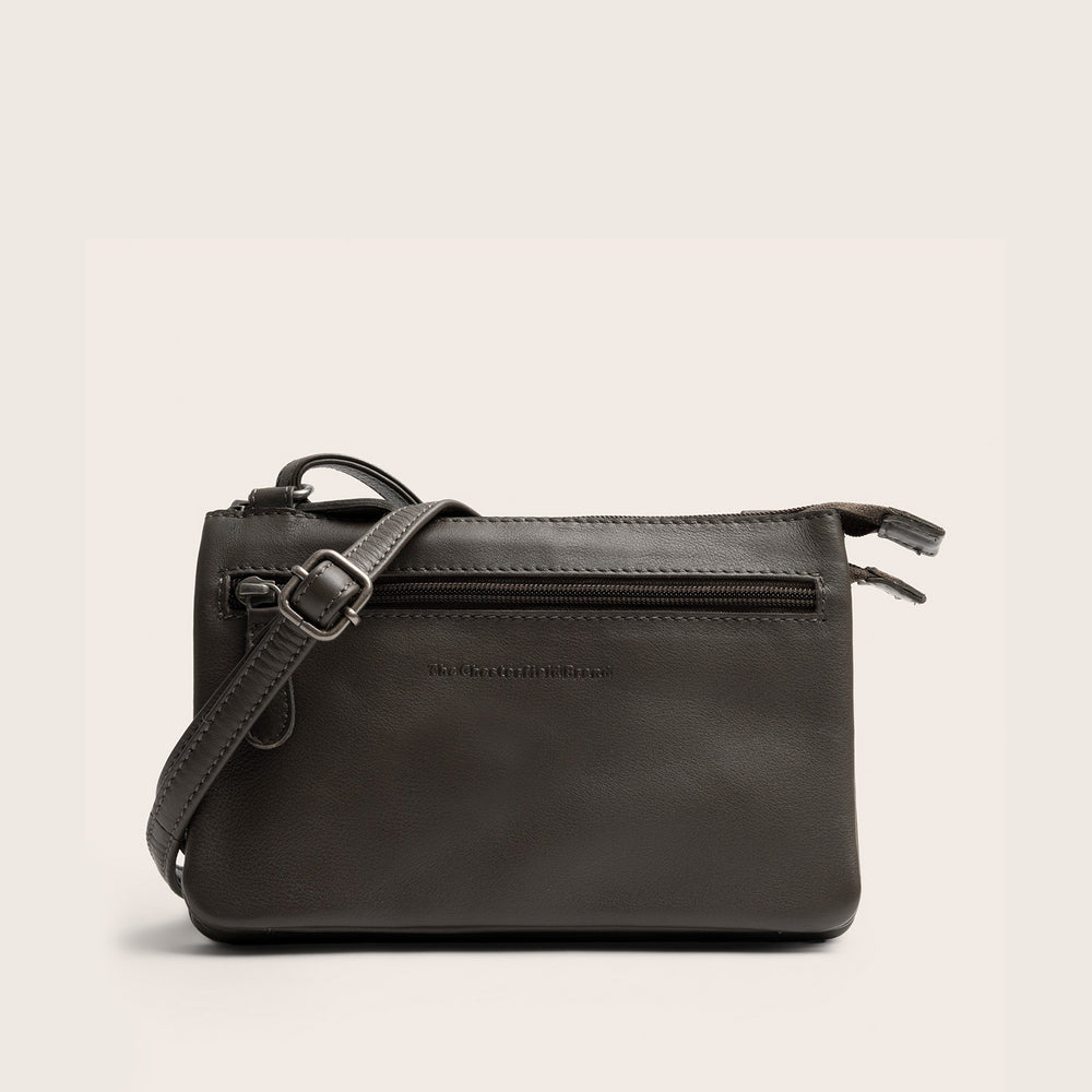 Sac Bandoulière en Cuir Gris Argile Brisa