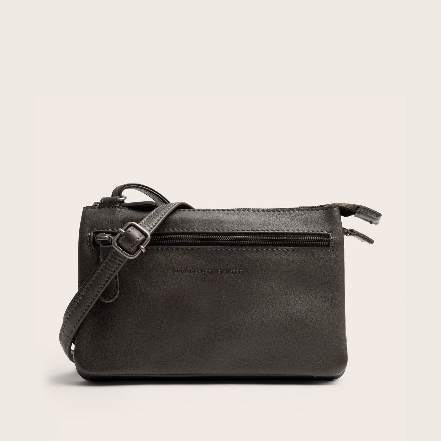 Sac Bandoulière en Cuir Gris Argile Brisa