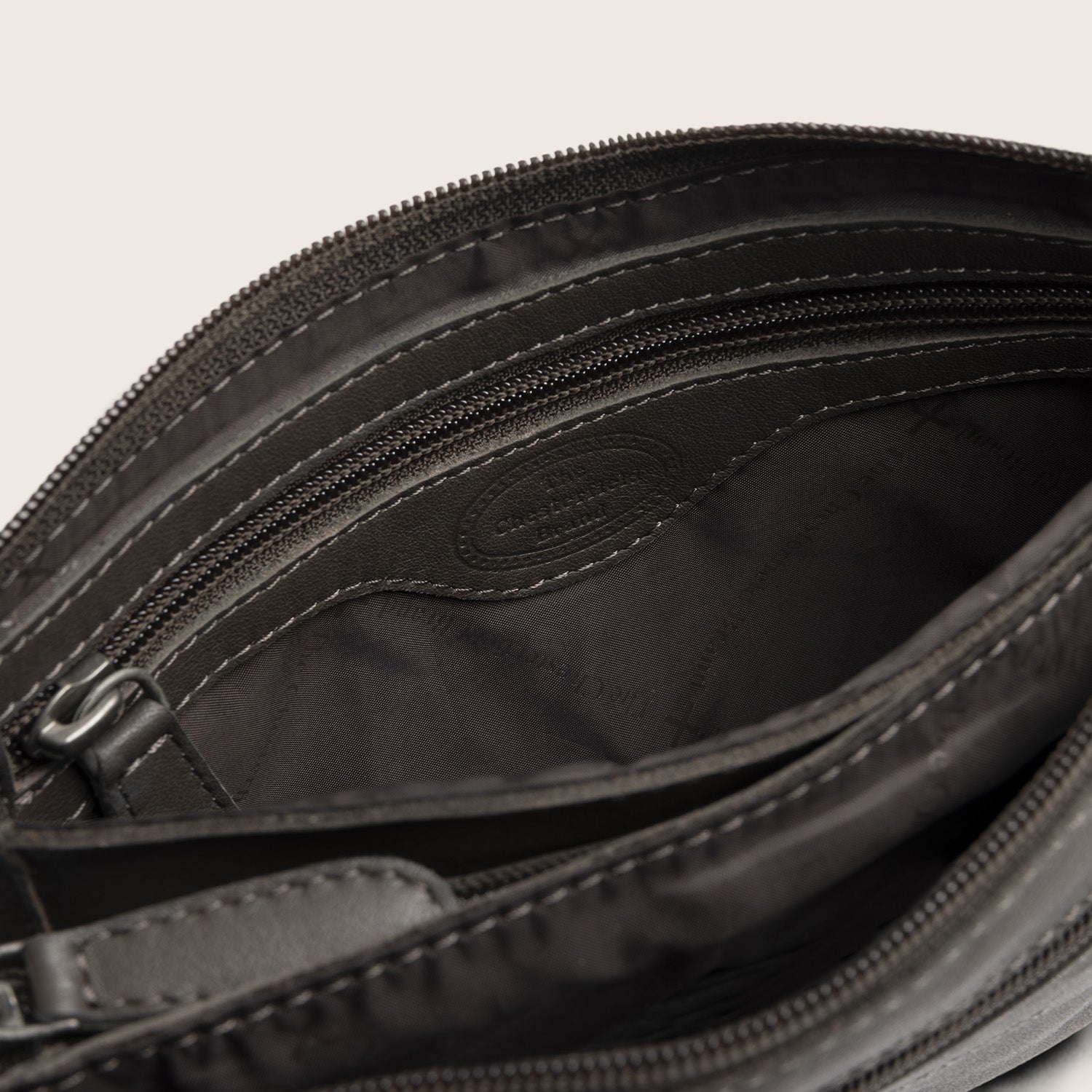 Sac Bandoulière en Cuir Gris Argile Brisa