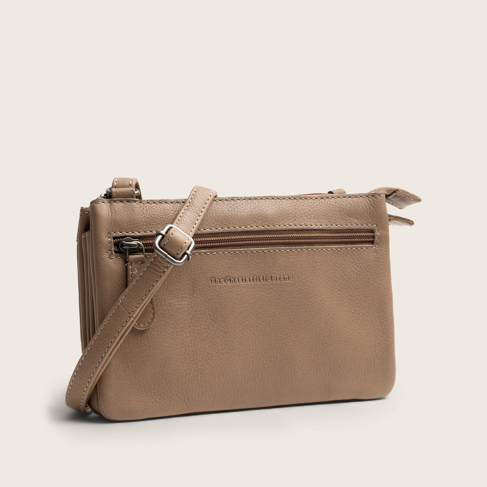 Sac Bandoulière en Cuir Taupe Brisa