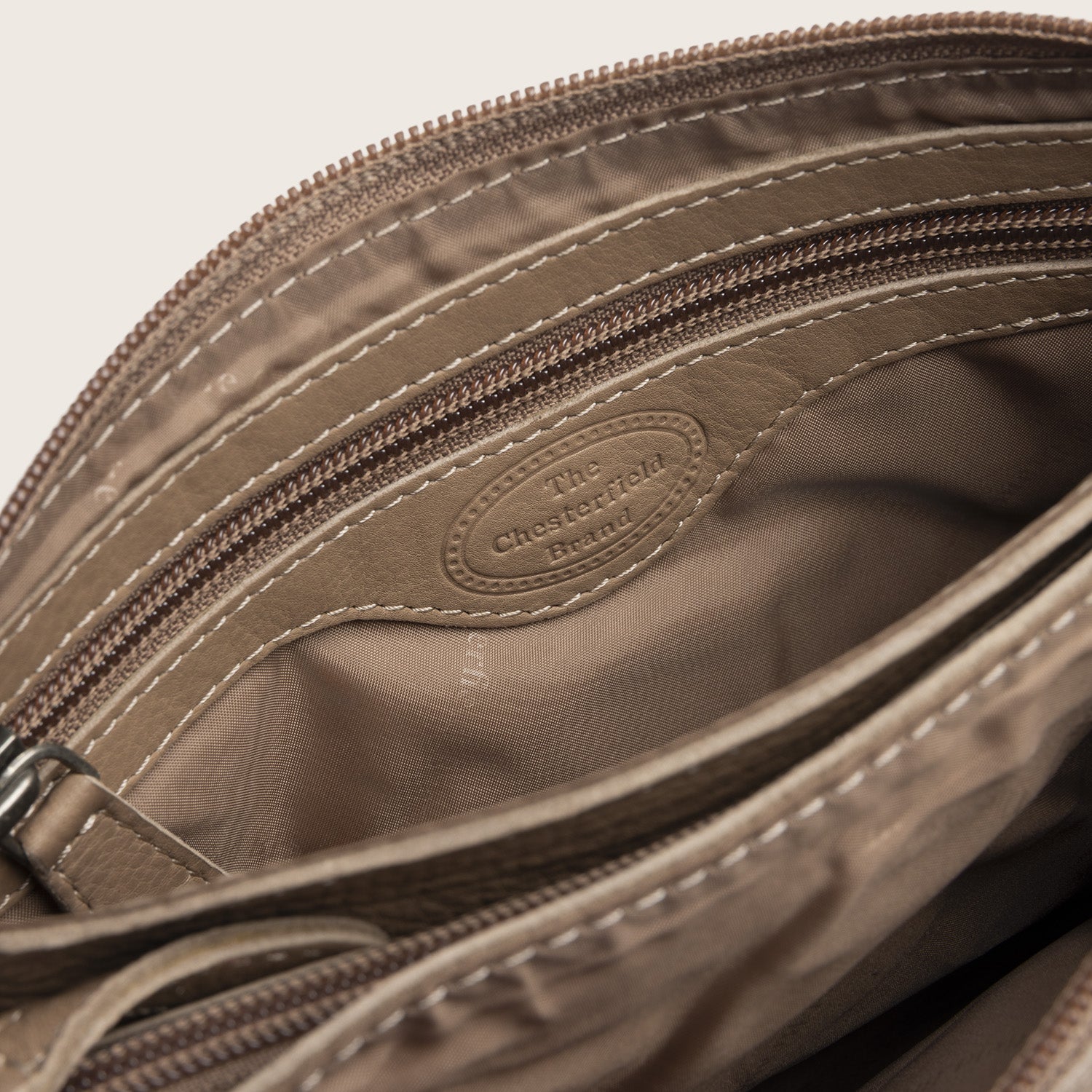 Sac Bandoulière en Cuir Taupe Brisa
