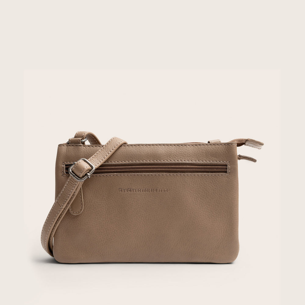 Sac Bandoulière en Cuir Taupe Brisa