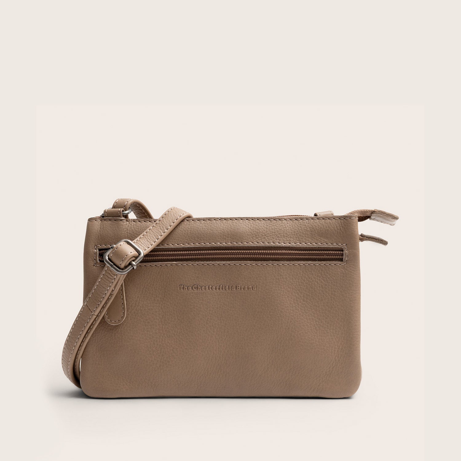 Sac Bandoulière en Cuir Taupe Brisa