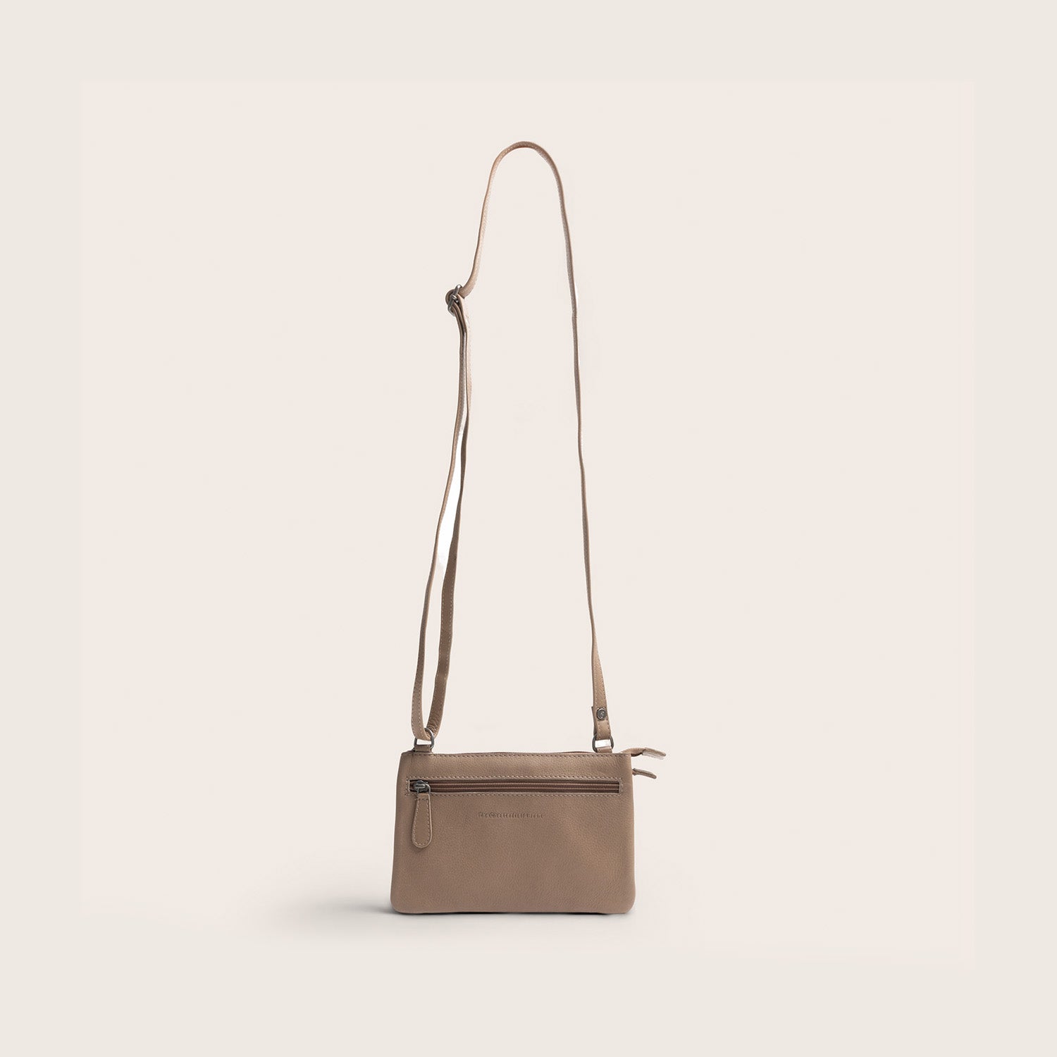 Sac Bandoulière en Cuir Taupe Brisa