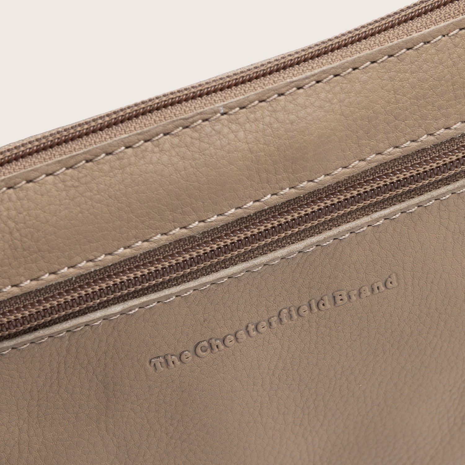 Sac Bandoulière en Cuir Taupe Brisa
