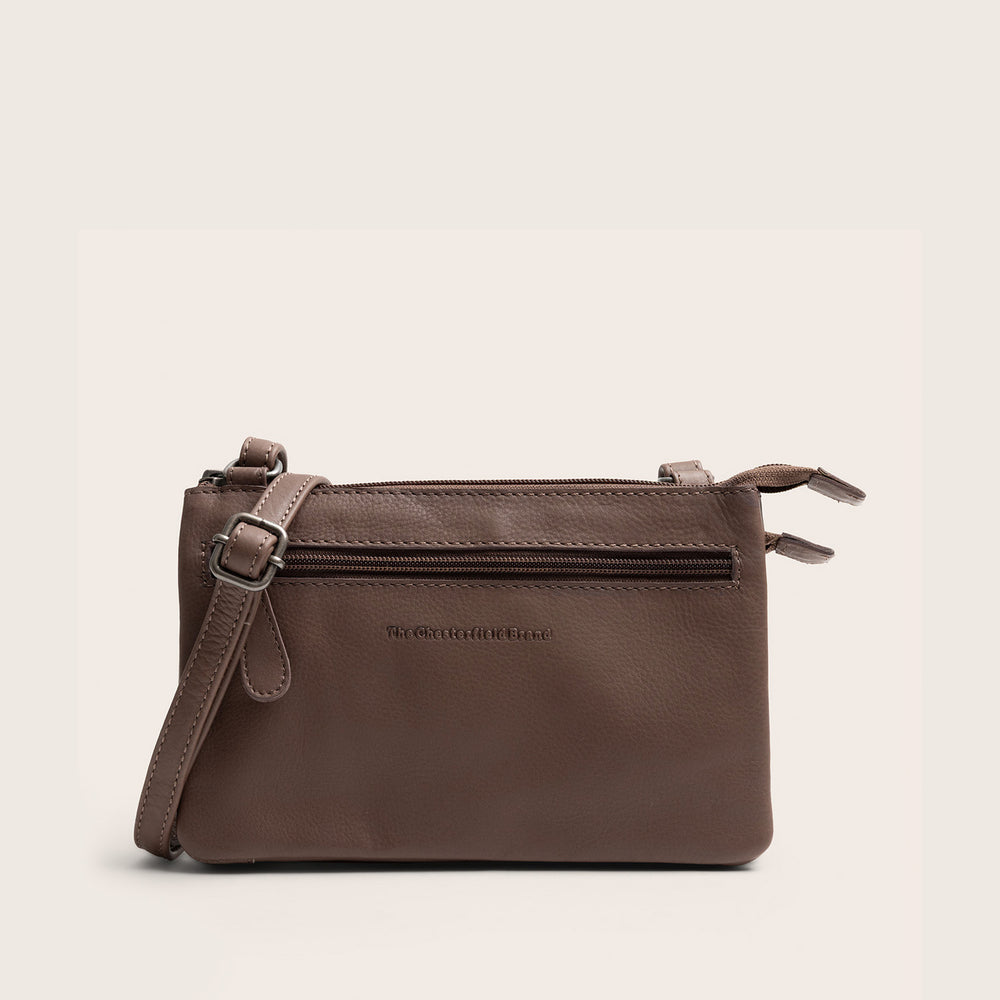 Sac Bandoulière en Cuir Taupe Foncé Brisa