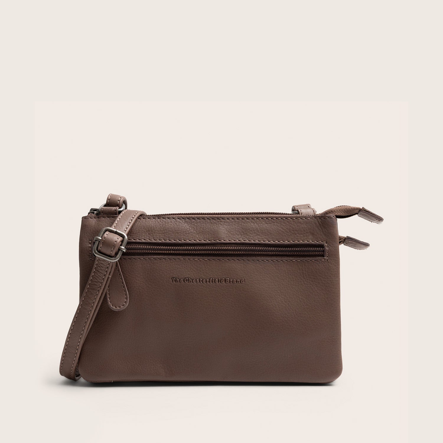 Sac Bandoulière en Cuir Taupe Foncé Brisa
