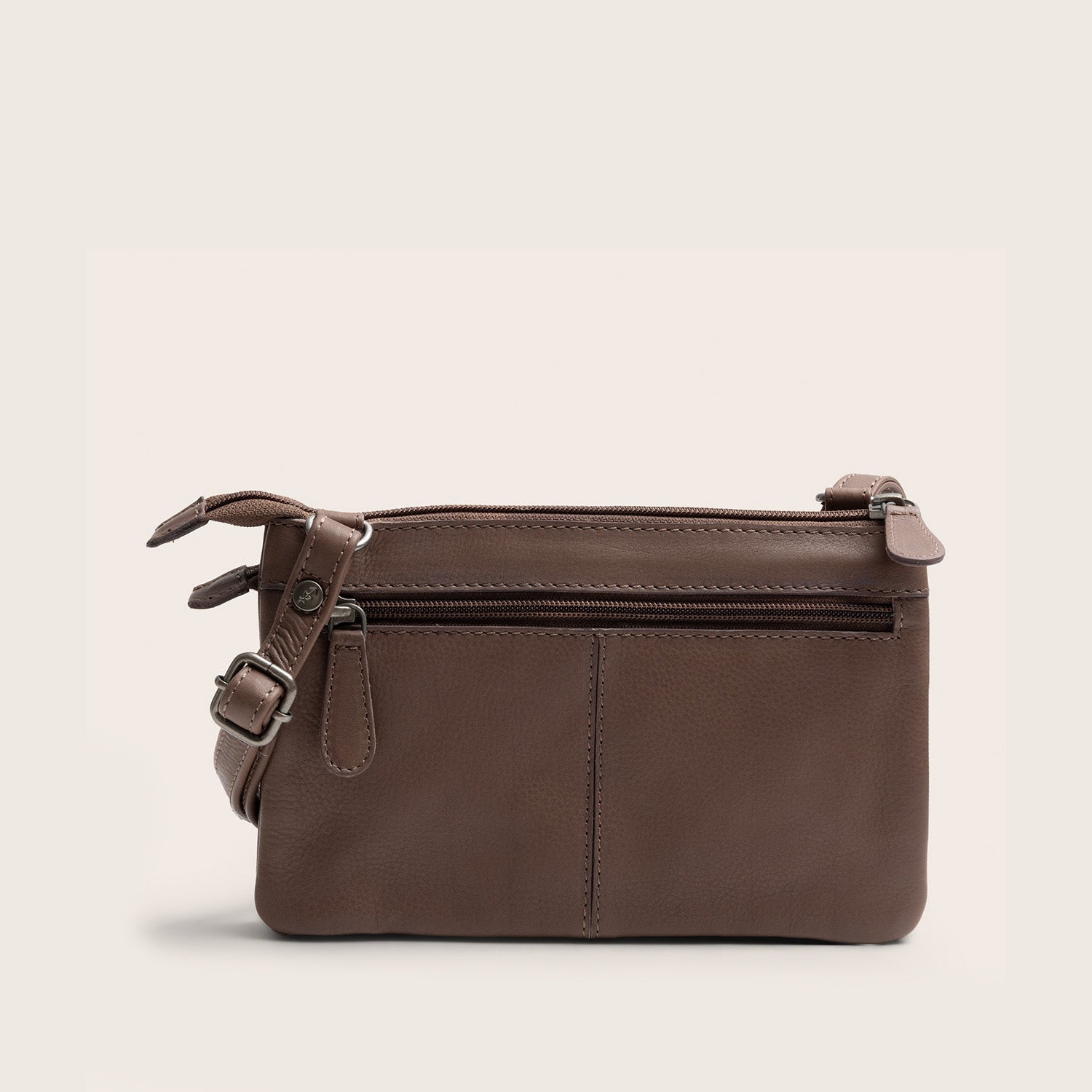 Sac Bandoulière en Cuir Taupe Foncé Brisa