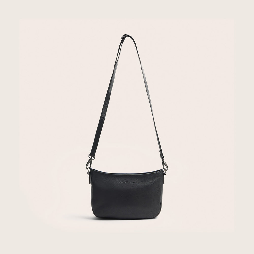Sac Porté Épaule en Cuir Noir Maris