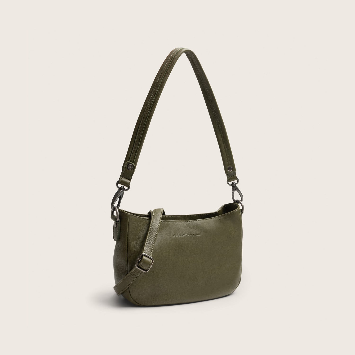Sac Porté Épaule en Cuir Vert Olive Maris