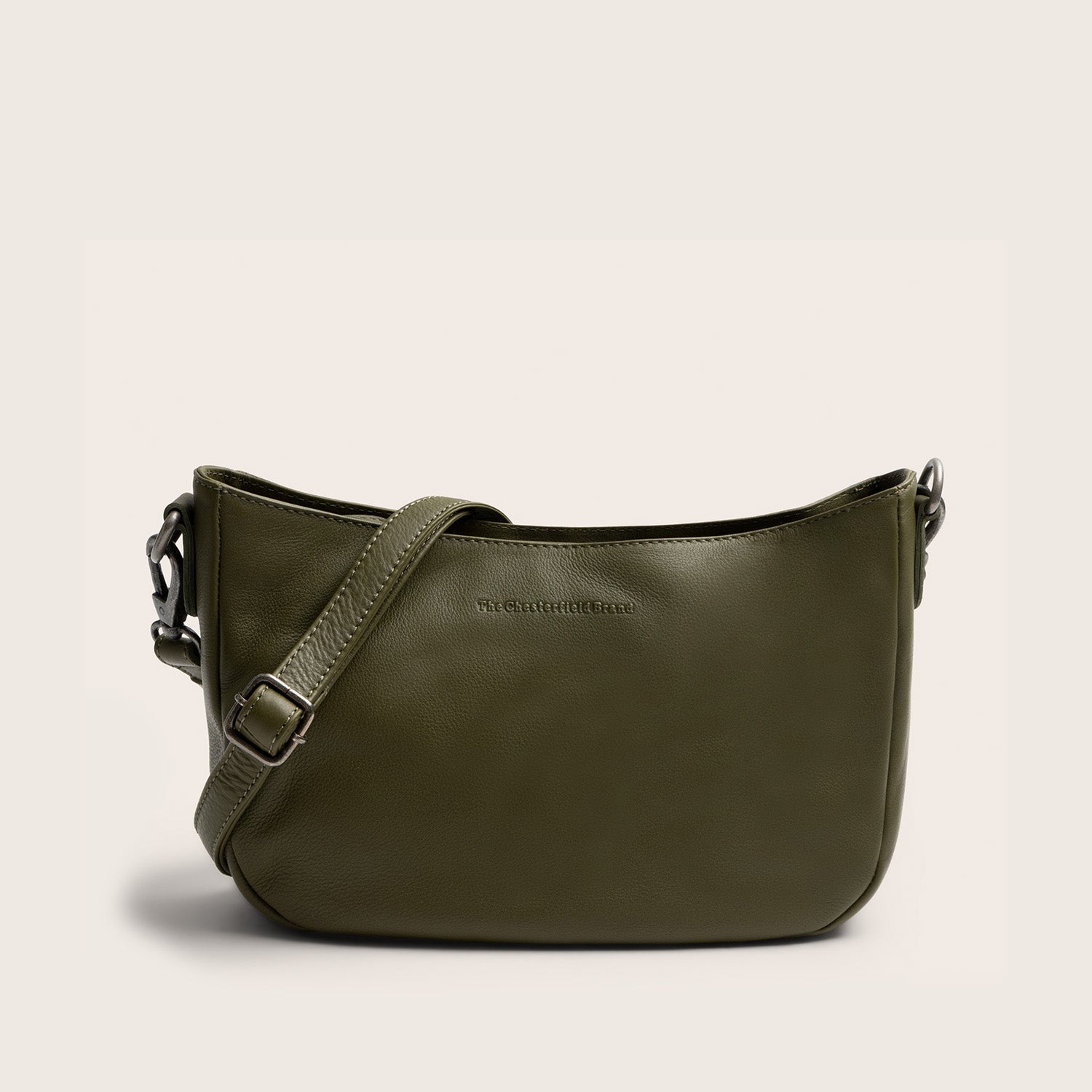 Sac Porté Épaule en Cuir Vert Olive Maris