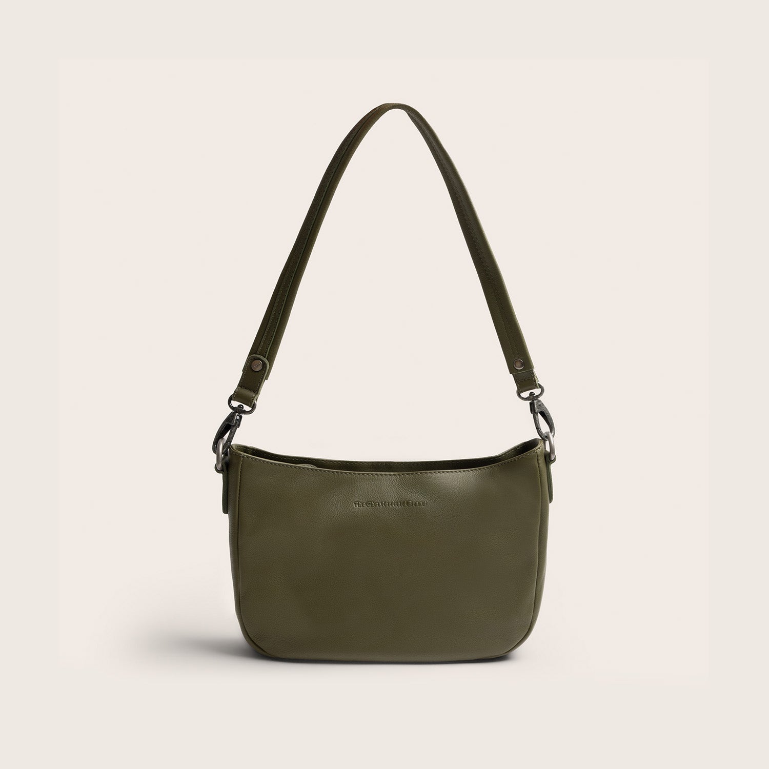 Sac Porté Épaule en Cuir Vert Olive Maris