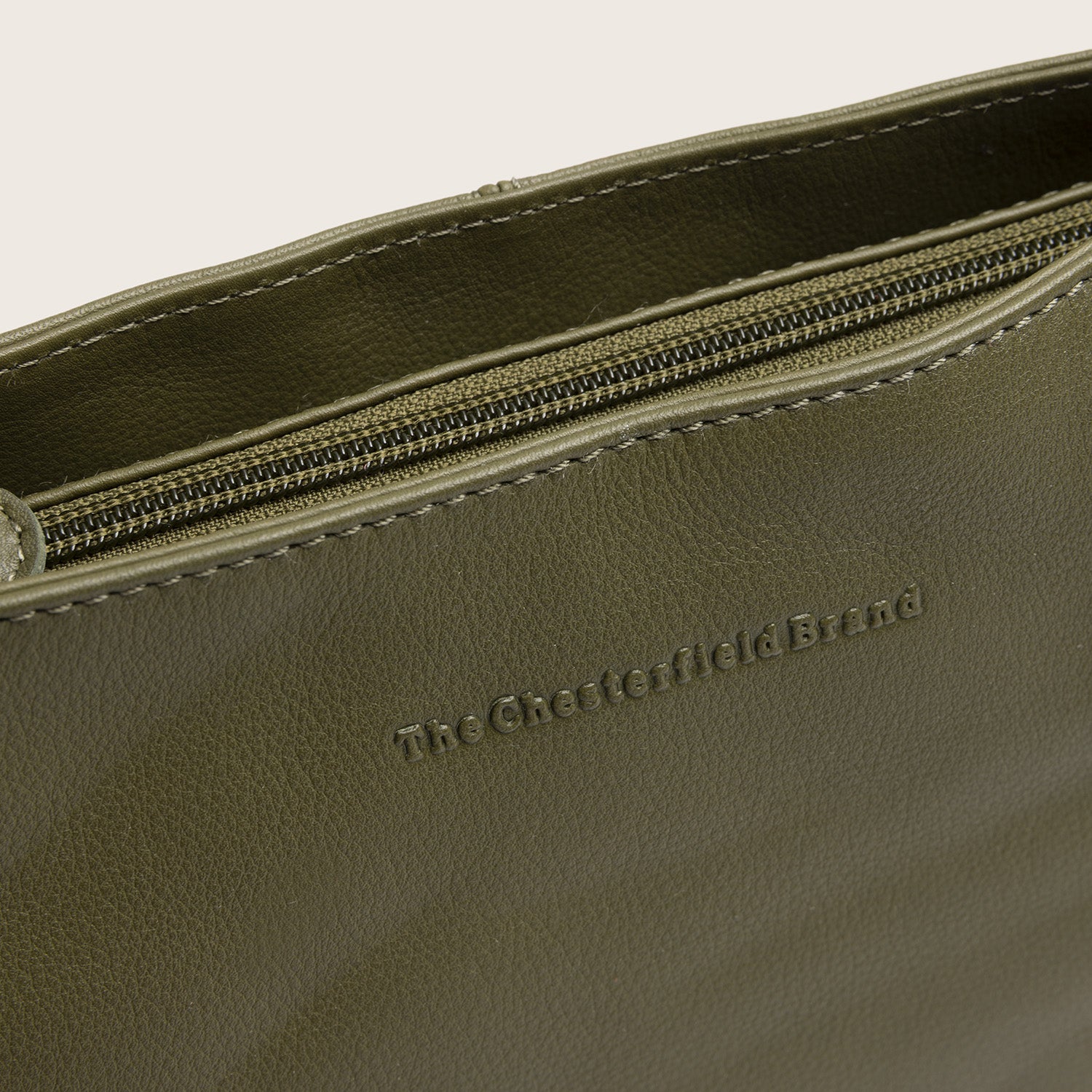Sac Porté Épaule en Cuir Vert Olive Maris