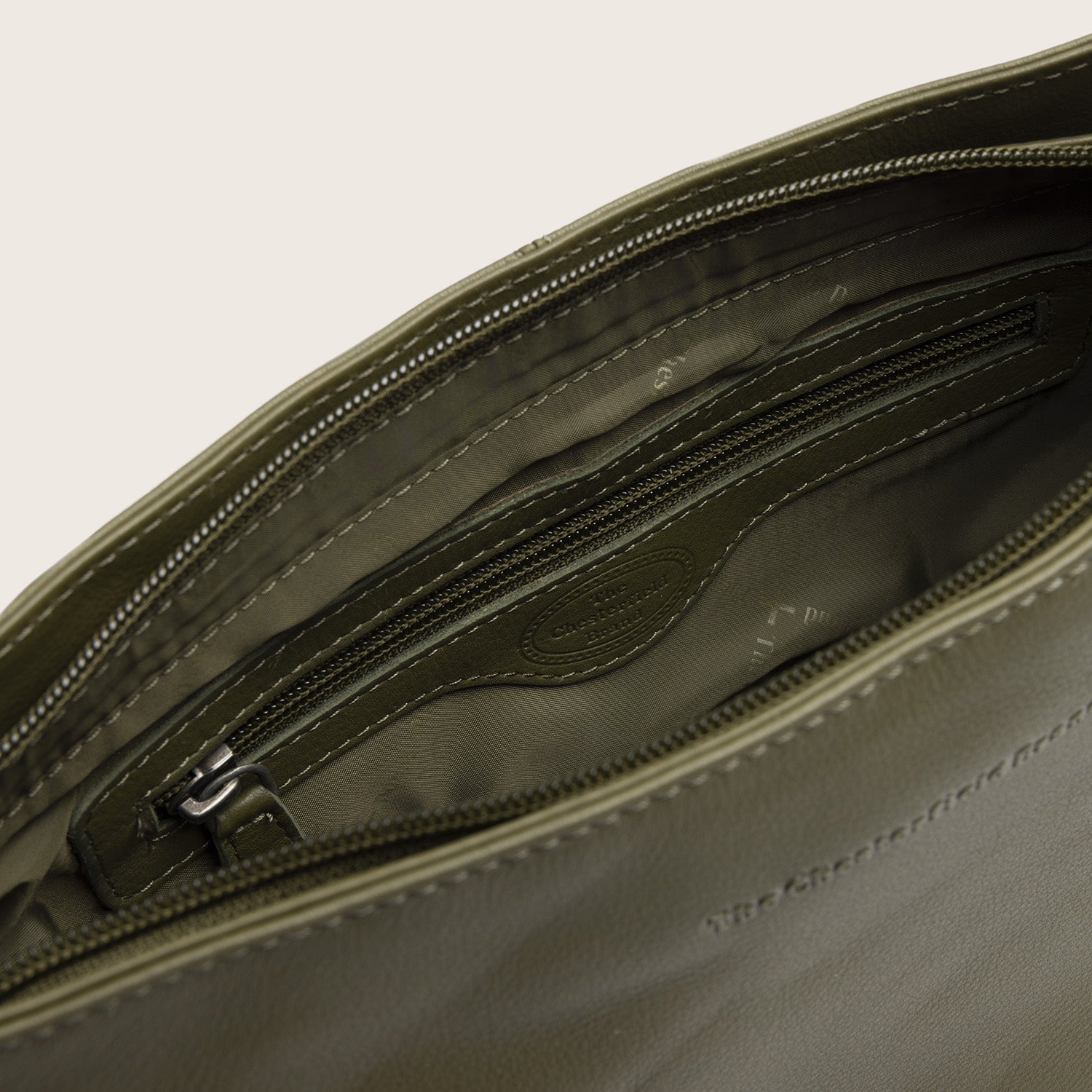Sac Porté Épaule en Cuir Vert Olive Maris