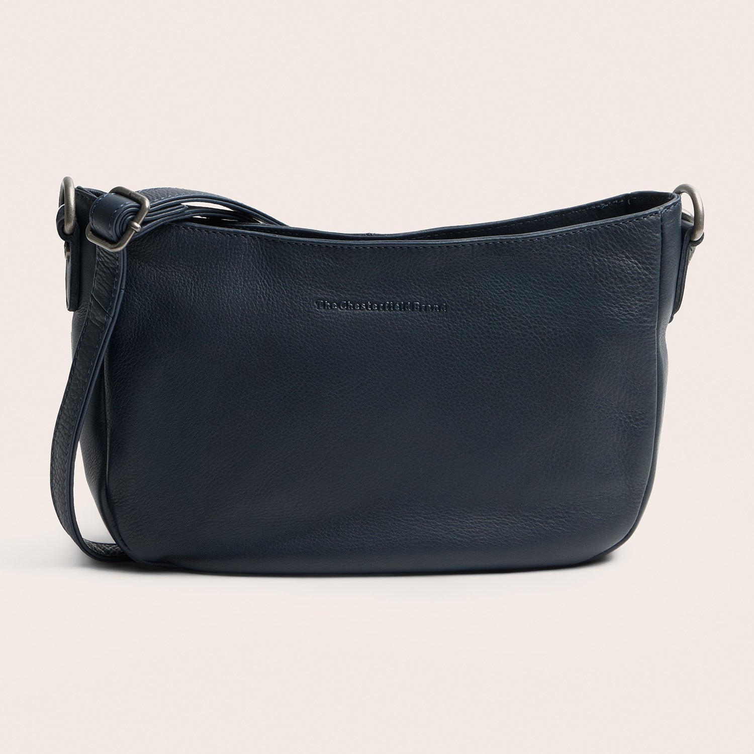 Sac Porté Épaule en Cuir Bleu Marine Maris