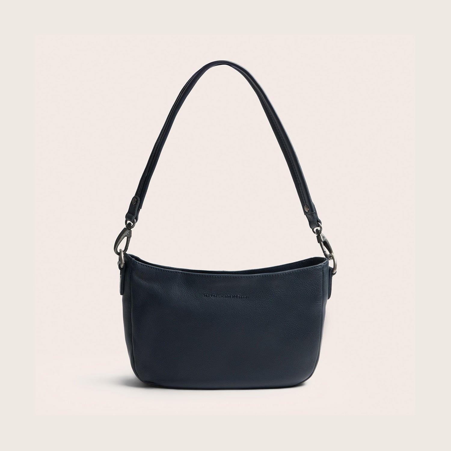 Sac Porté Épaule en Cuir Bleu Marine Maris