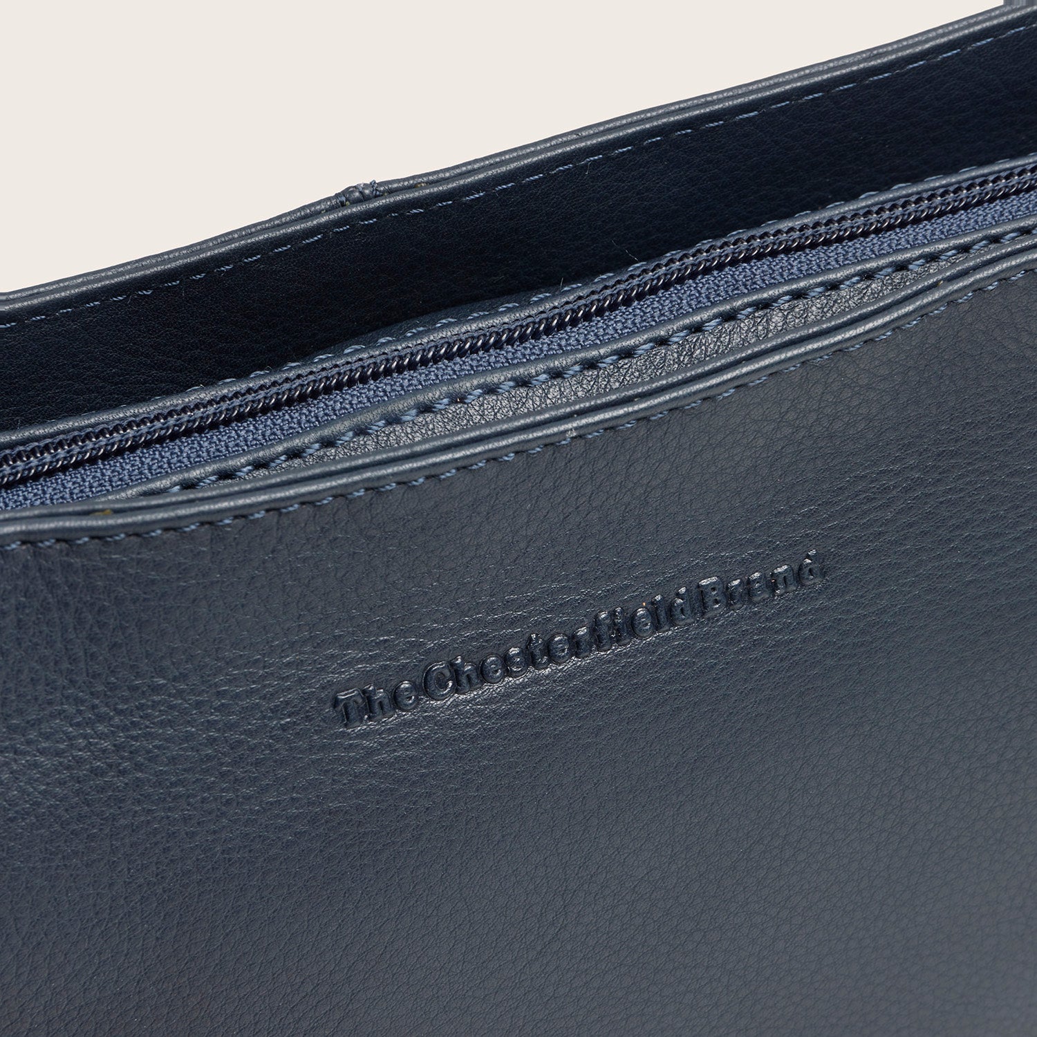 Sac Porté Épaule en Cuir Bleu Marine Maris