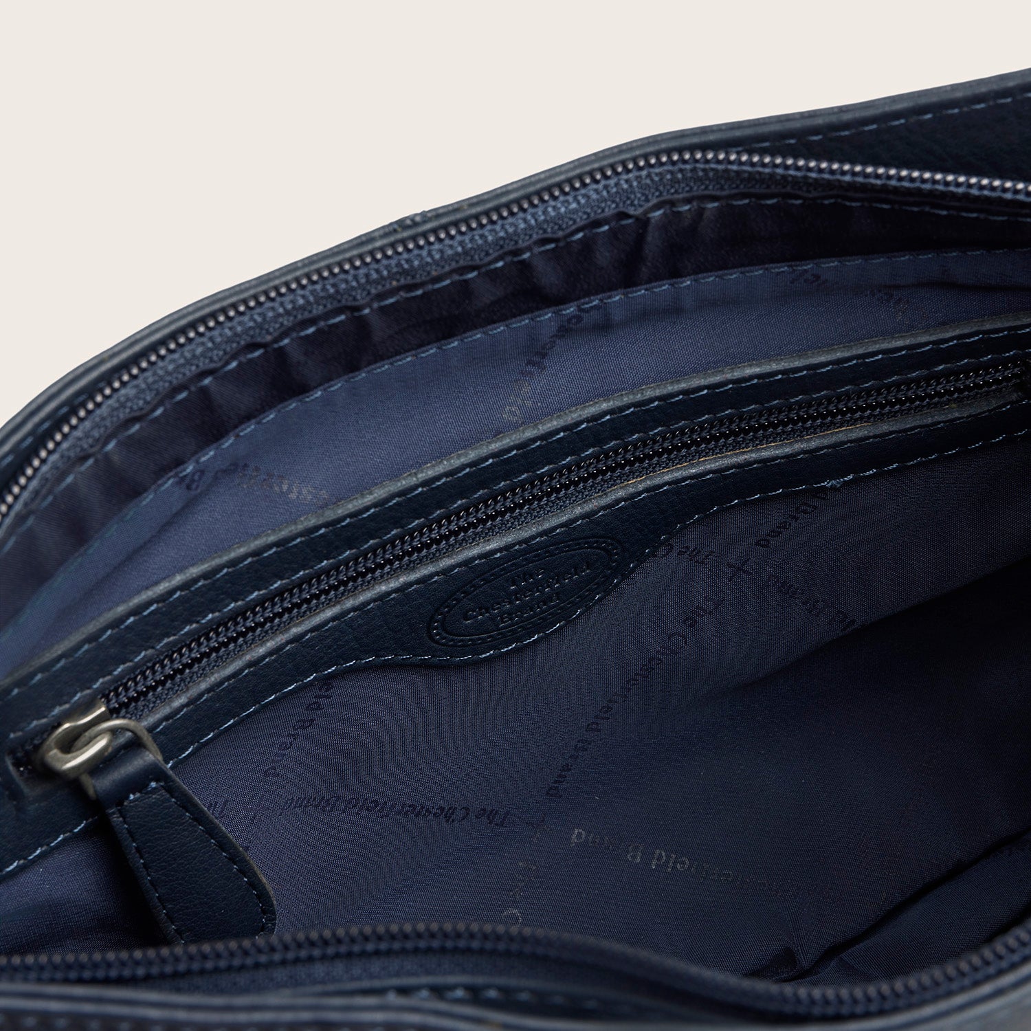 Sac Porté Épaule en Cuir Bleu Marine Maris