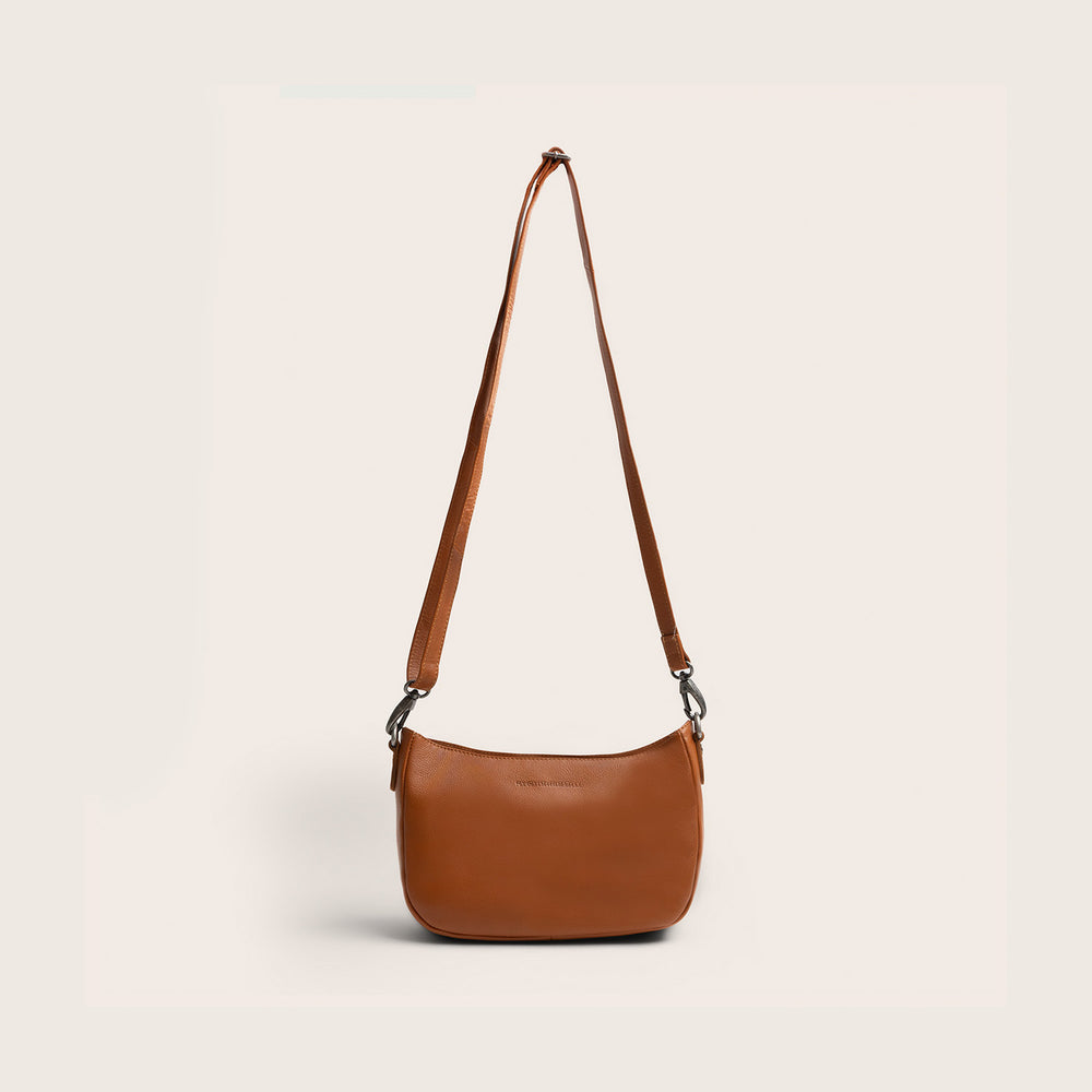 Sac Porté Épaule en Cuir Cognac Maris