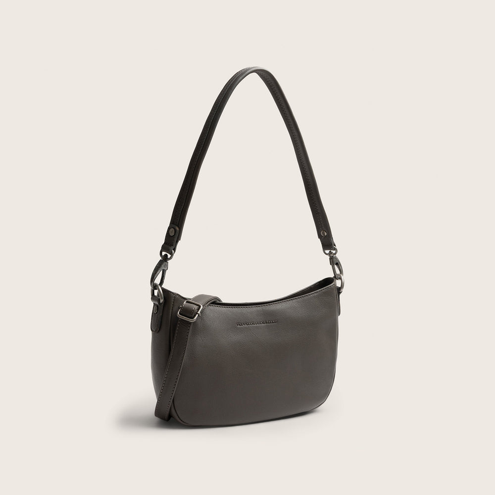 Sac Porté Épaule en Cuir Gris Argile Maris
