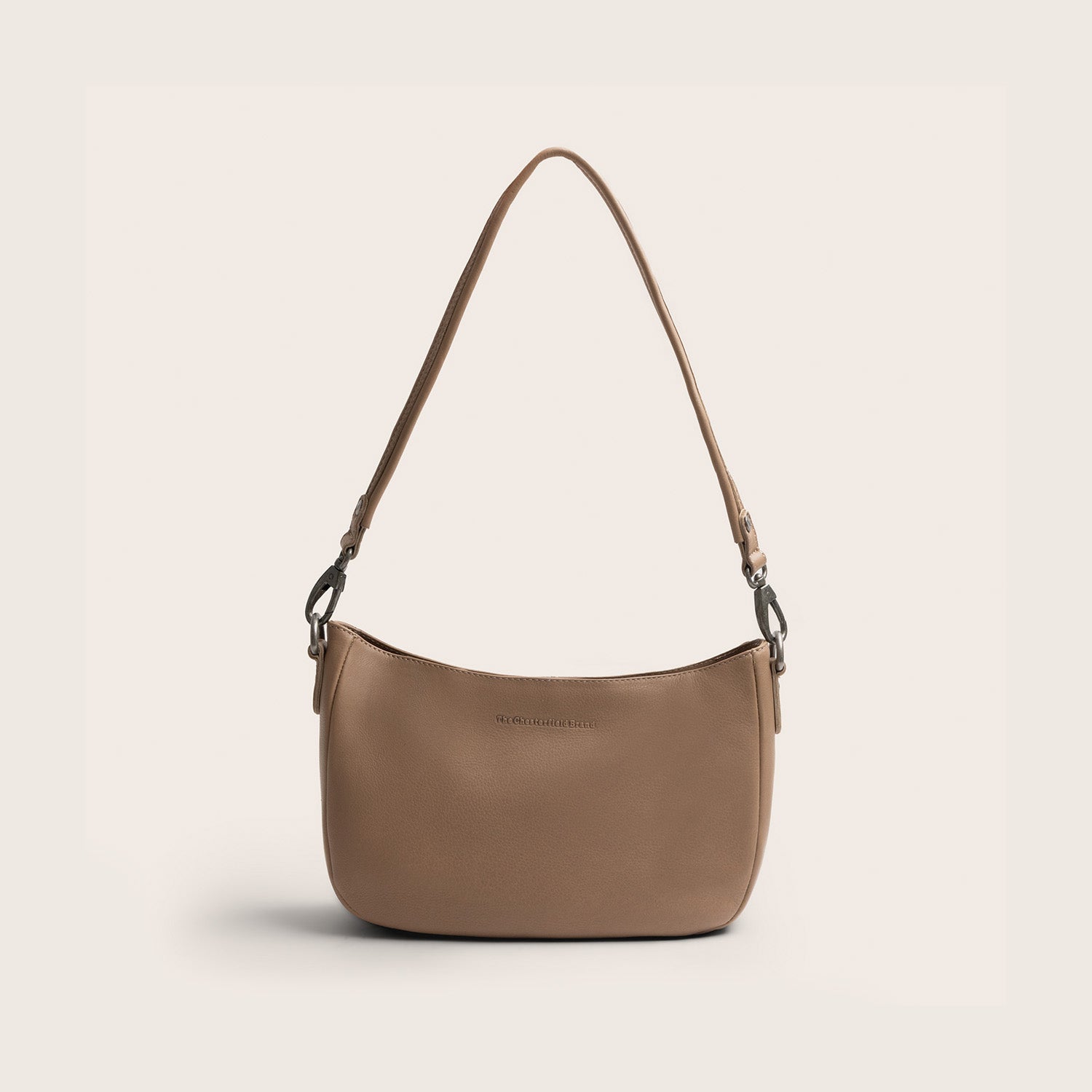 Sac Porté Épaule en Cuir Taupe Maris
