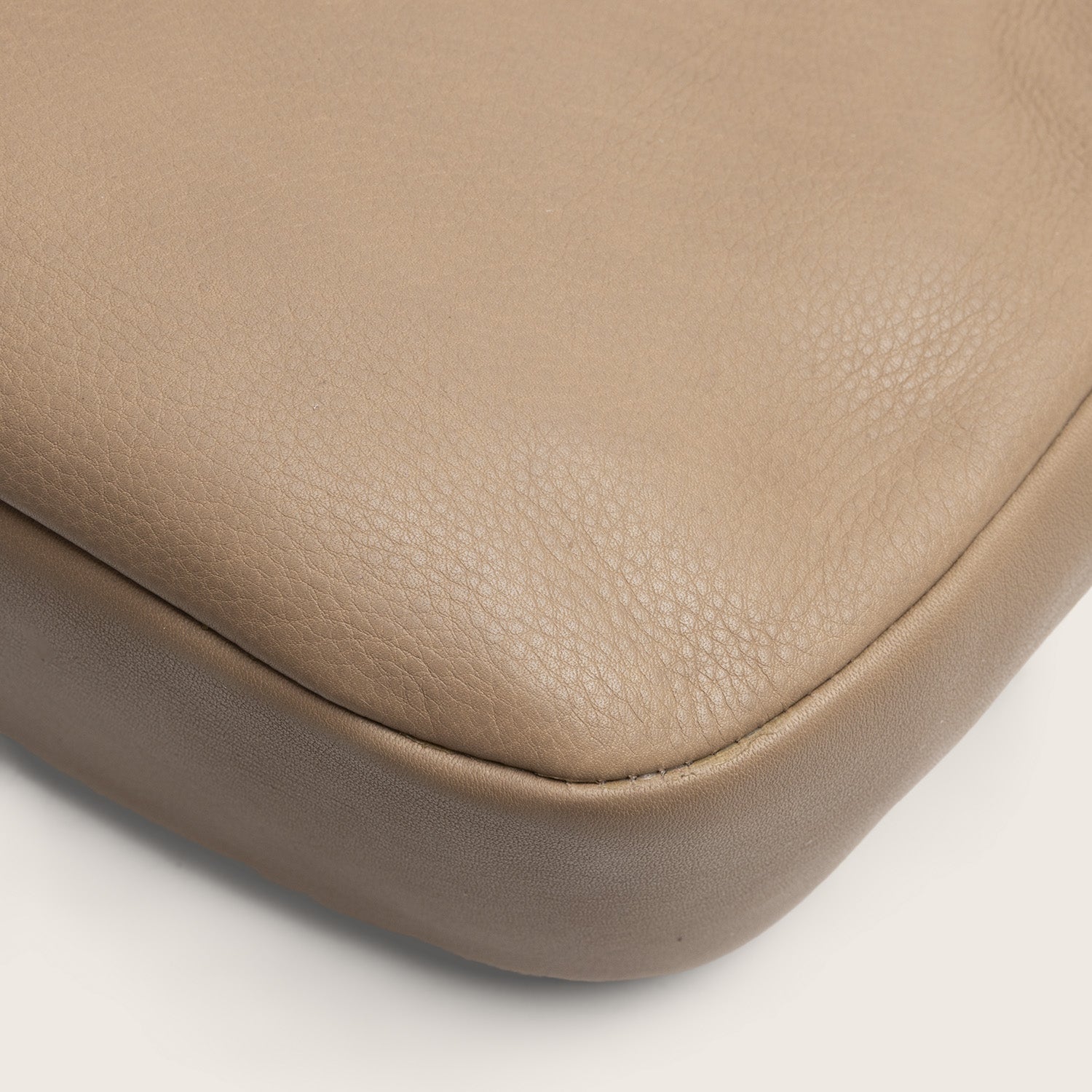 Sac Porté Épaule en Cuir Taupe Maris