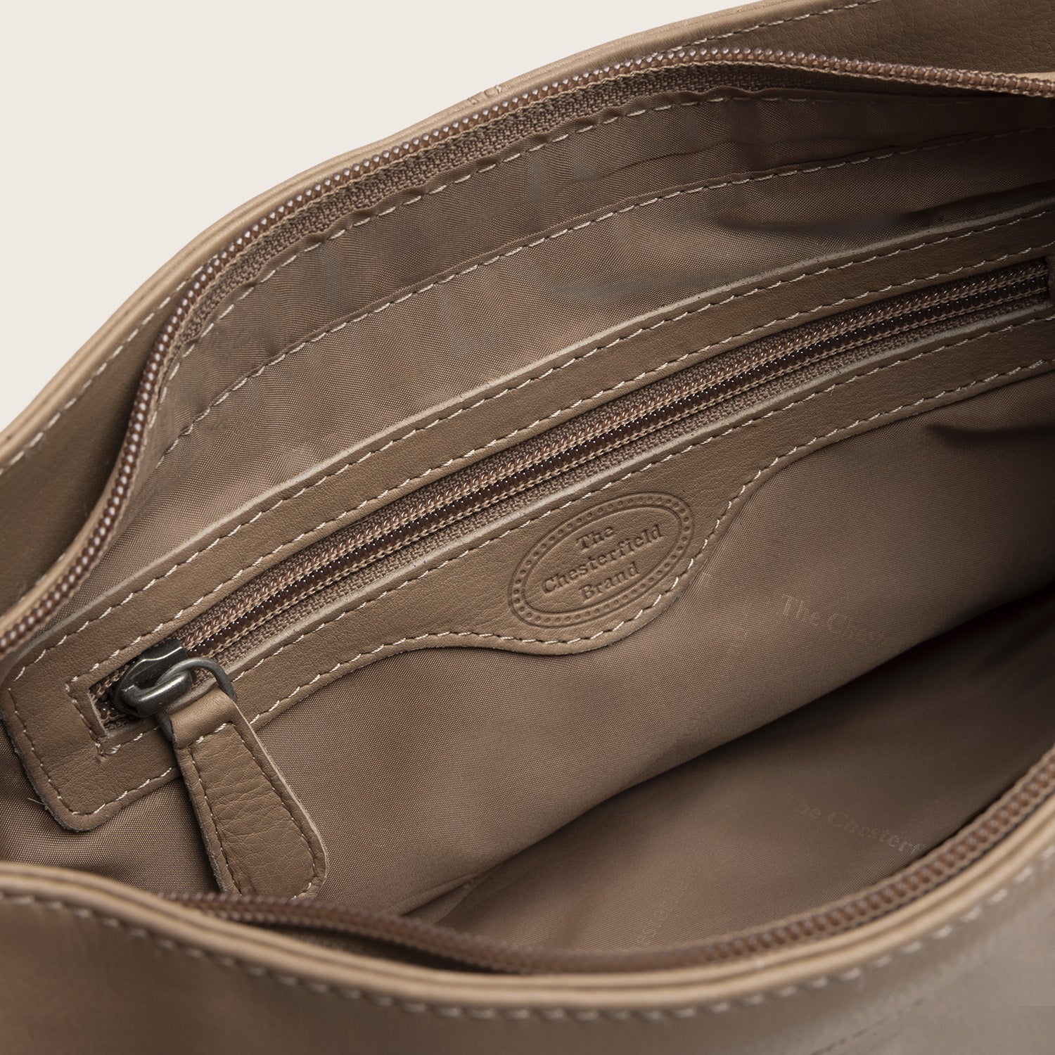 Sac Porté Épaule en Cuir Taupe Maris